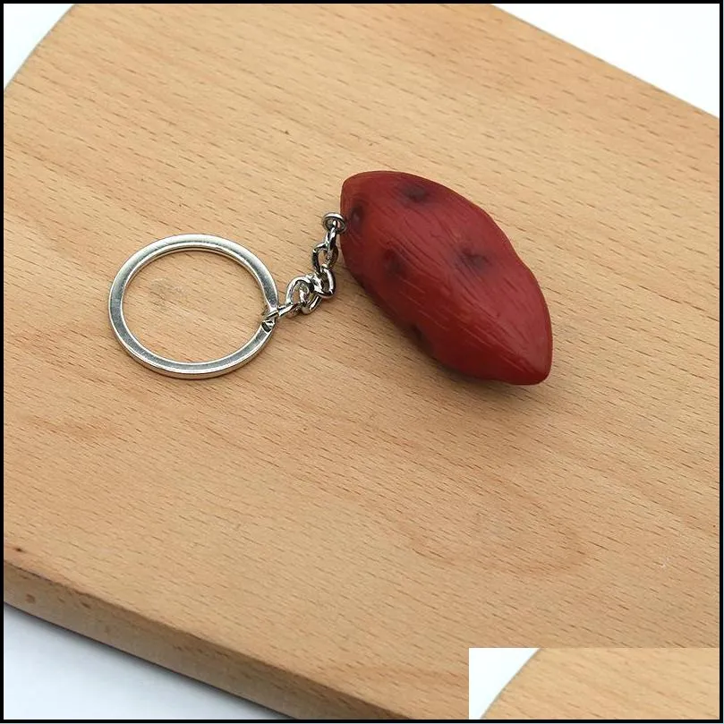 simulation vegetable keychain pendant party favor strawberry orange fruit keychains creative gifts key chain keyring