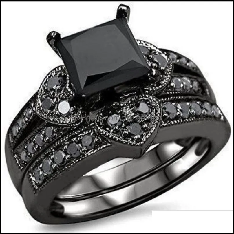 wedding rings luxury jewelry mens and womens black cool trend diamond set ring setswedding brit22