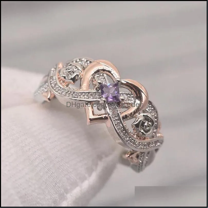 wedding rings stylish exquisite love heart dazzling zirconia bridal accessories delicate design gift charming jewelrywedding brit22