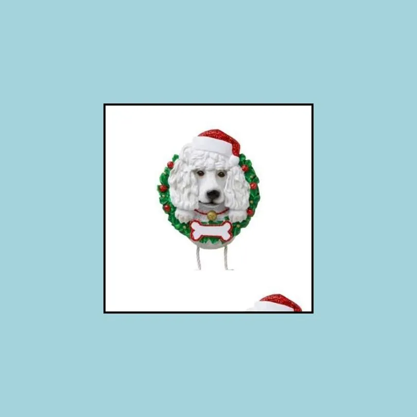 lovely dogs diy name message pendant christmas ornaments pvc pet dog pendant new christmas tree pendant ornament fy4894 t1011