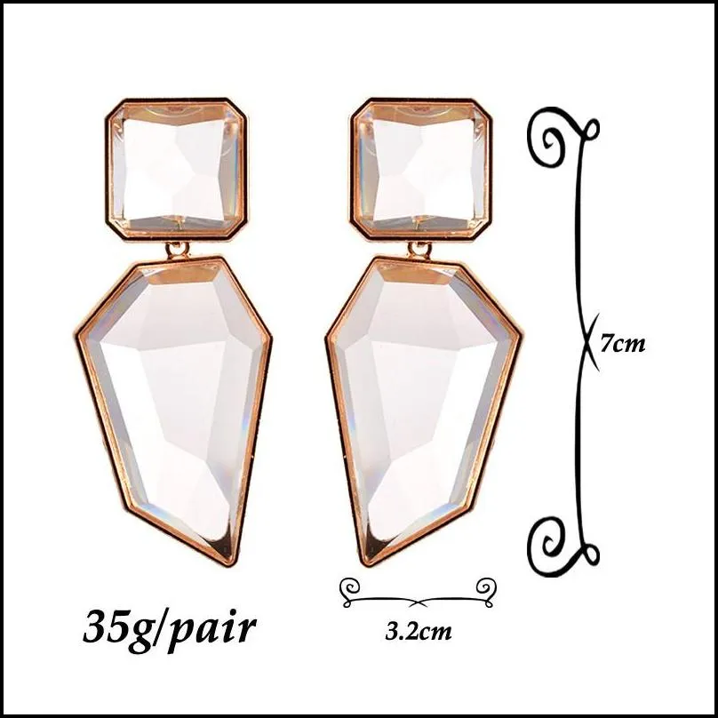 charm za clear pure resin drop earrings like crystal hanging elegant irregular earring fine jewelry for women