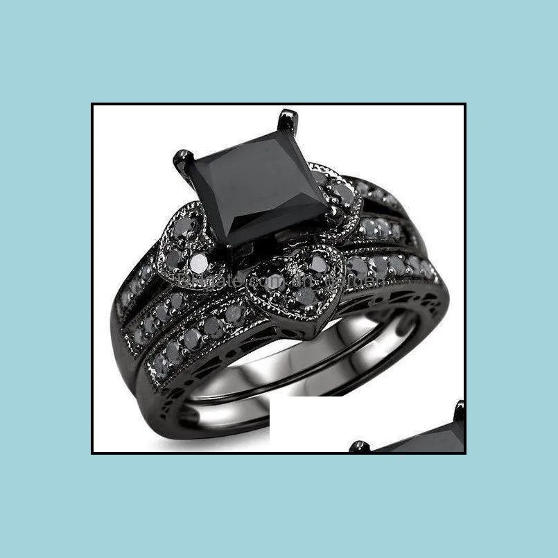 wedding rings luxury jewelry mens and womens black cool trend diamond set ring setswedding brit22