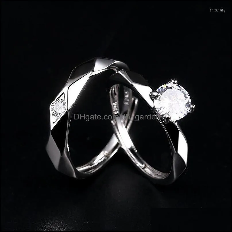 wedding rings 2pcs men womens set marriage ceremony graceful girls ring size adjustable jewellery