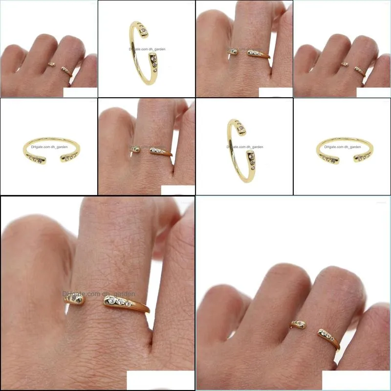 wedding rings quality fashion double cz knuckle ring micro clear zircon crystals opening thin tail delicate dainty for women gift