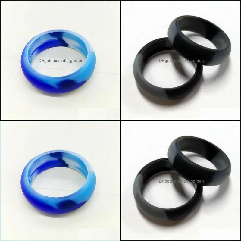 wedding rings 8mm military army hypoallergenic silicone finger black blue camouflage environmental rubber ring for men women casual