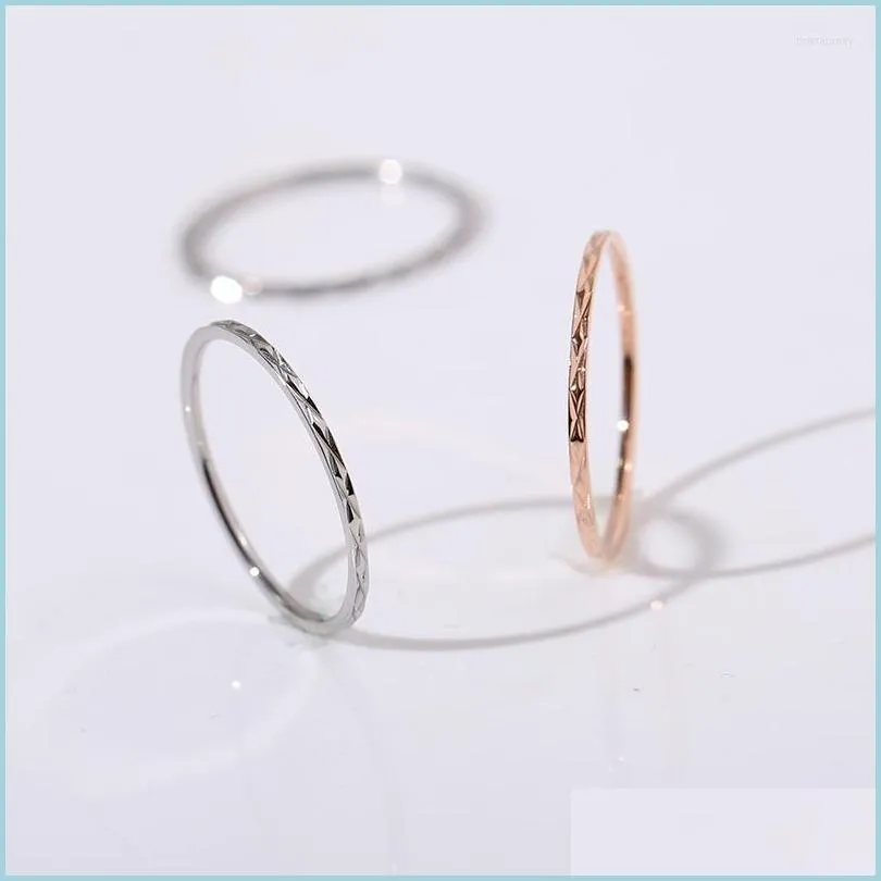 wedding rings simple glint gleam couple ring rose gold fashion 316 titanium steel jewelry birthday gift woman never fade drop ringswedding