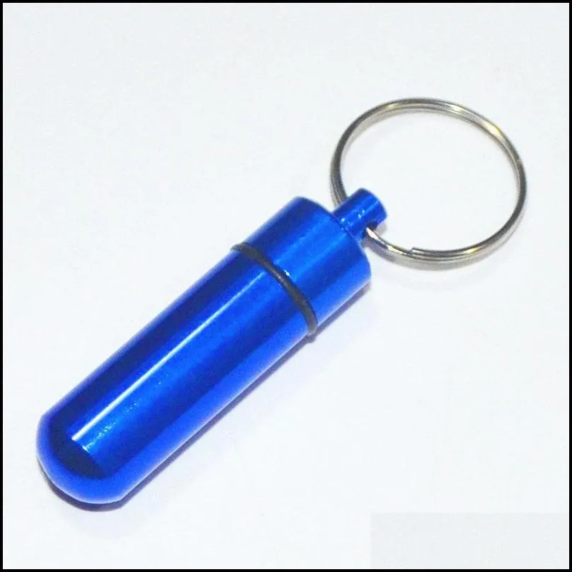 14mmx52mm portable waterproof mini aluminum pill case keychain tablet storage box bottle cases holder high quality