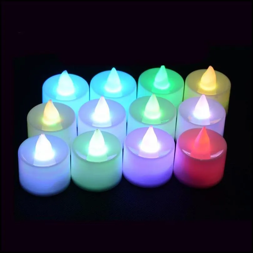 halloween candles lights 8 colors battery operated led candles flameless flickering weeding birthday party decoration lighting