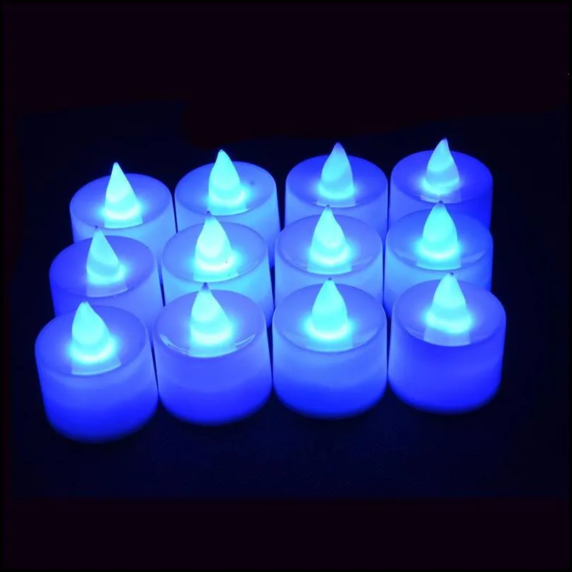 halloween candles lights 8 colors battery operated led candles flameless flickering weeding birthday party decoration lighting