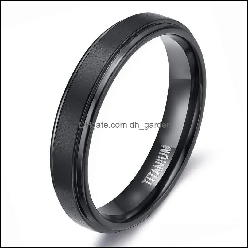 wedding rings eamti black titanium ring for men engagement jewelry band 4/6/8/10 mm cool dark classic unisex female size 415wedding