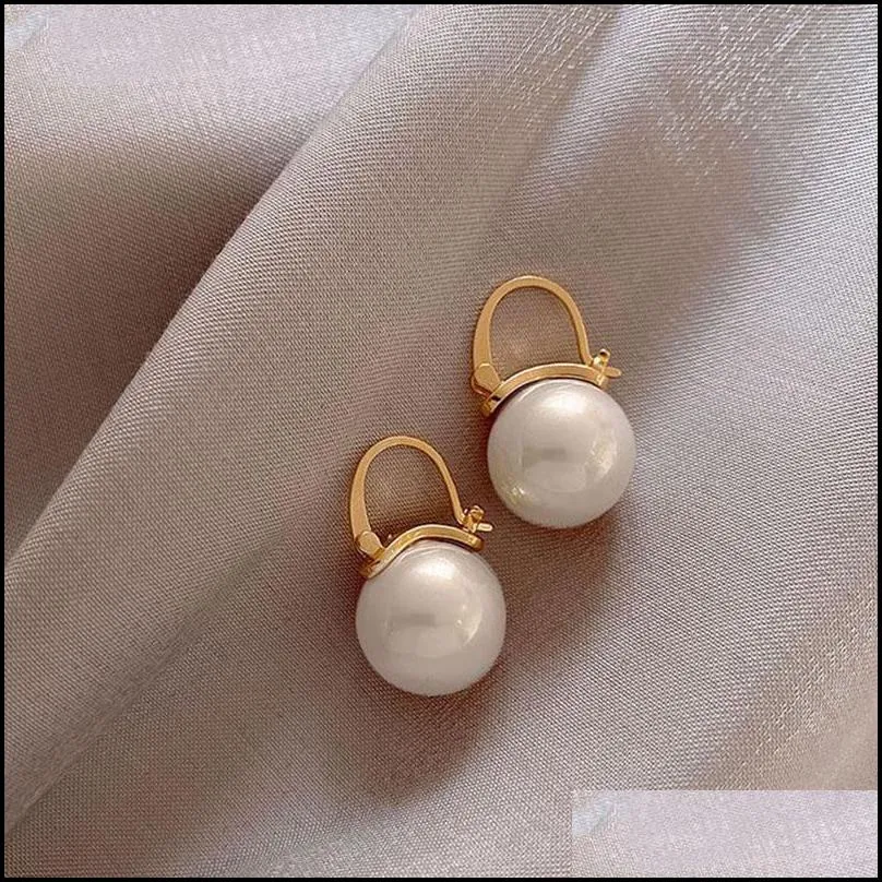 fashion minimalist irregular hoop pearl dangle earrings vintage freshwater pearls earrings for women fine jewelry