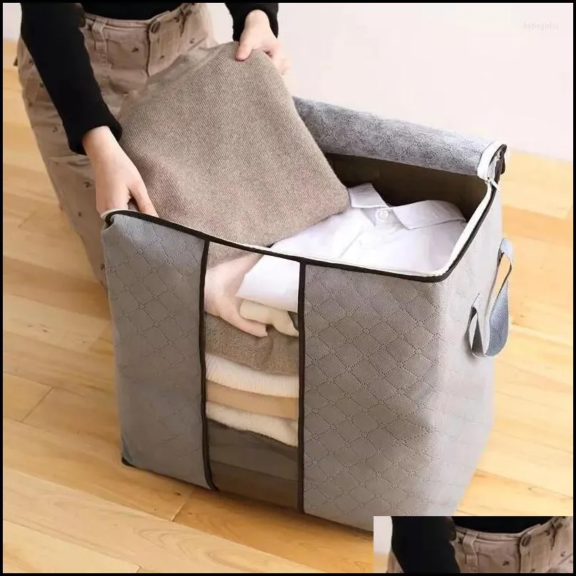storage bags large foldable clothes nonwoven organizer waterproof folding box household tools