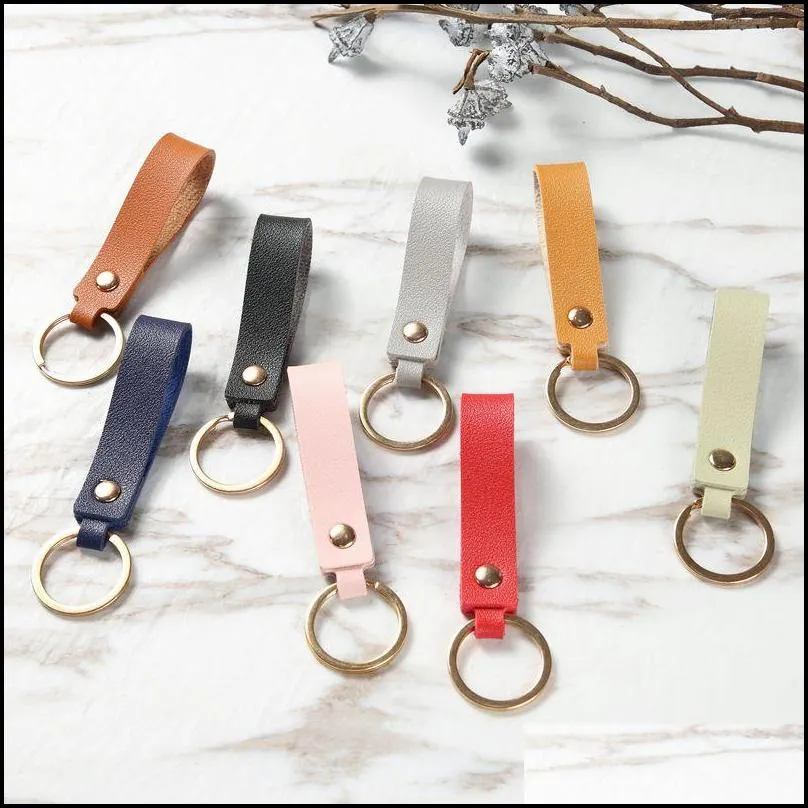 fashion pu leather keychain casual strap lanyard key chain waist wallet keychains car keyring keyholder jewelry gift