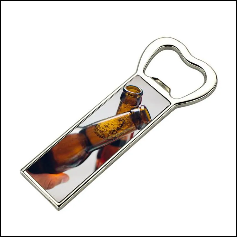 sublimation blank beer bottle opener fridge magnet heat transfer portable bar corkscrew household kitchen tools