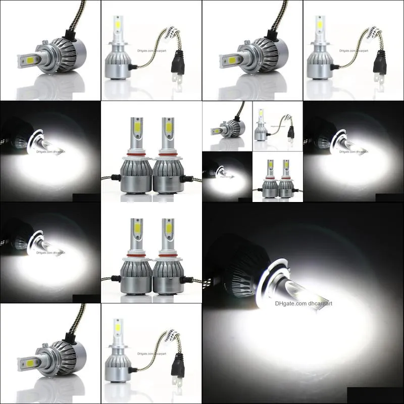 50 pair 12v 6000k h7 car led headlight h1 h3 h4 h11 h13 9006 9007 880 auto led bulb c6 automobiles headlamp fog lamp