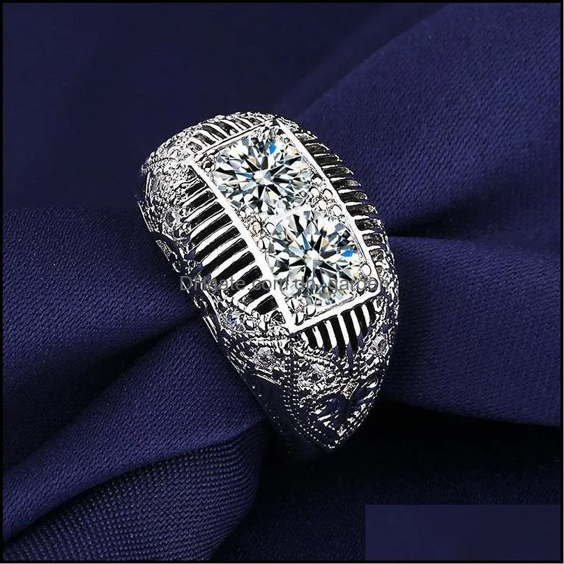 wedding rings vintage pattern hollow finger for women shiny cz stone crystal wide female trendy ring accessories charm jewelrywedding