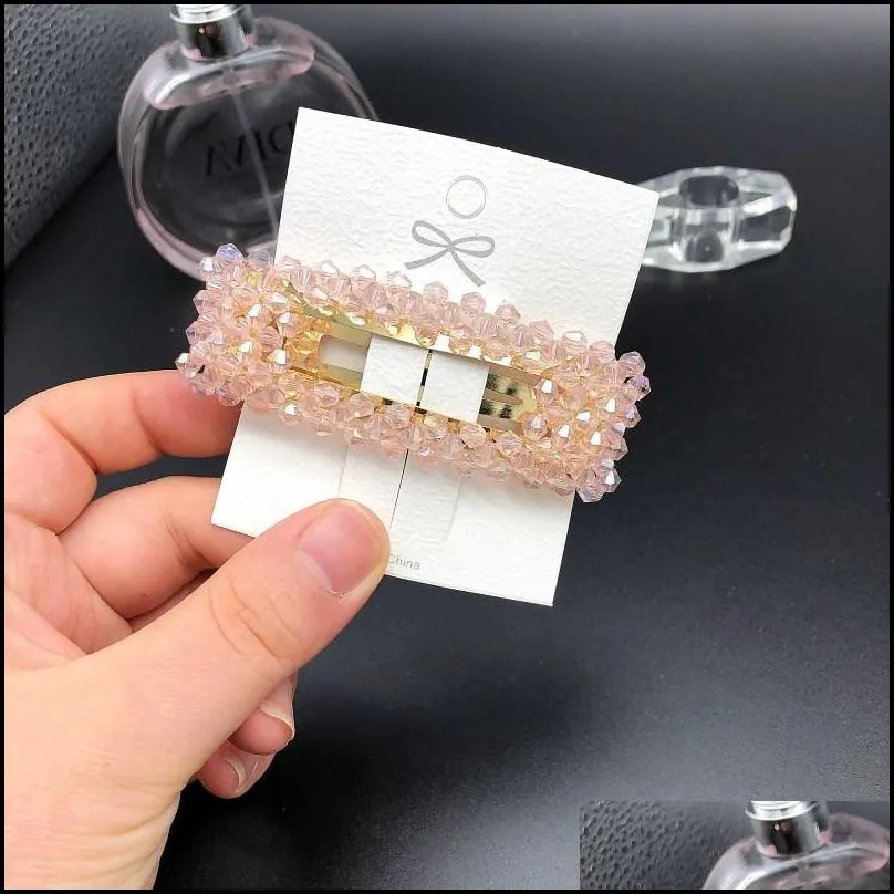 women rhinestone hair clips  hairclip metal ponytail holder hairpins bb hairgrip girls head accessories