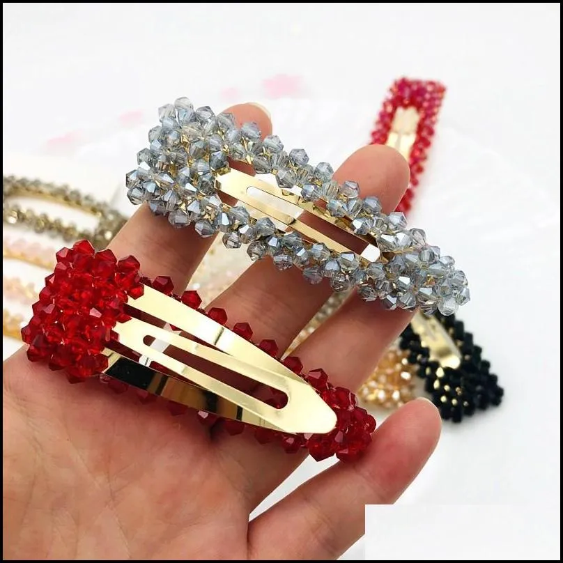 women rhinestone hair clips  hairclip metal ponytail holder hairpins bb hairgrip girls head accessories