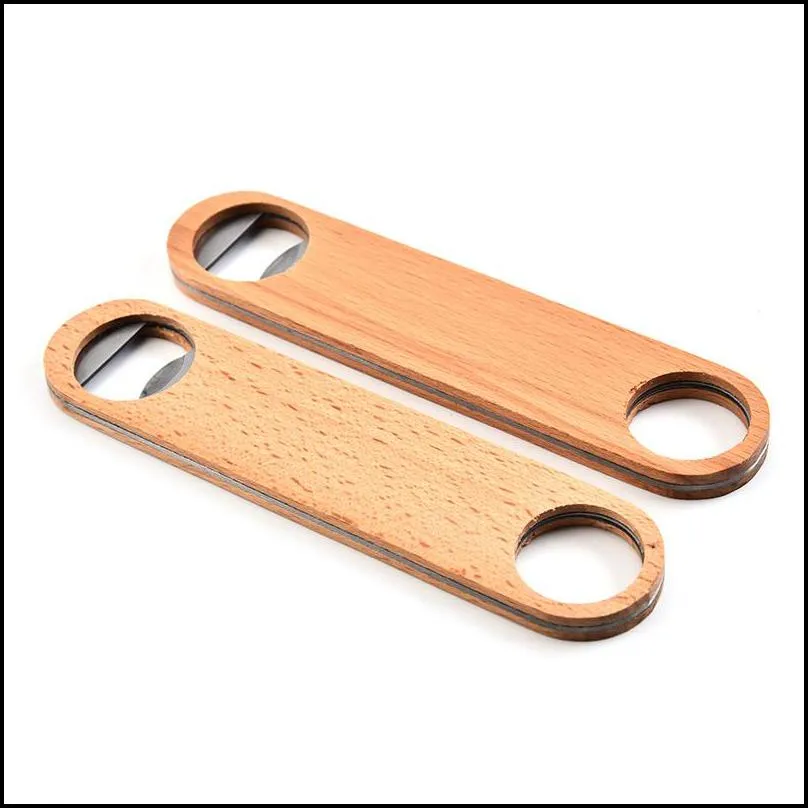 wooden beer bottle opener hangable bar corkscrew household kitchen tools party supplies