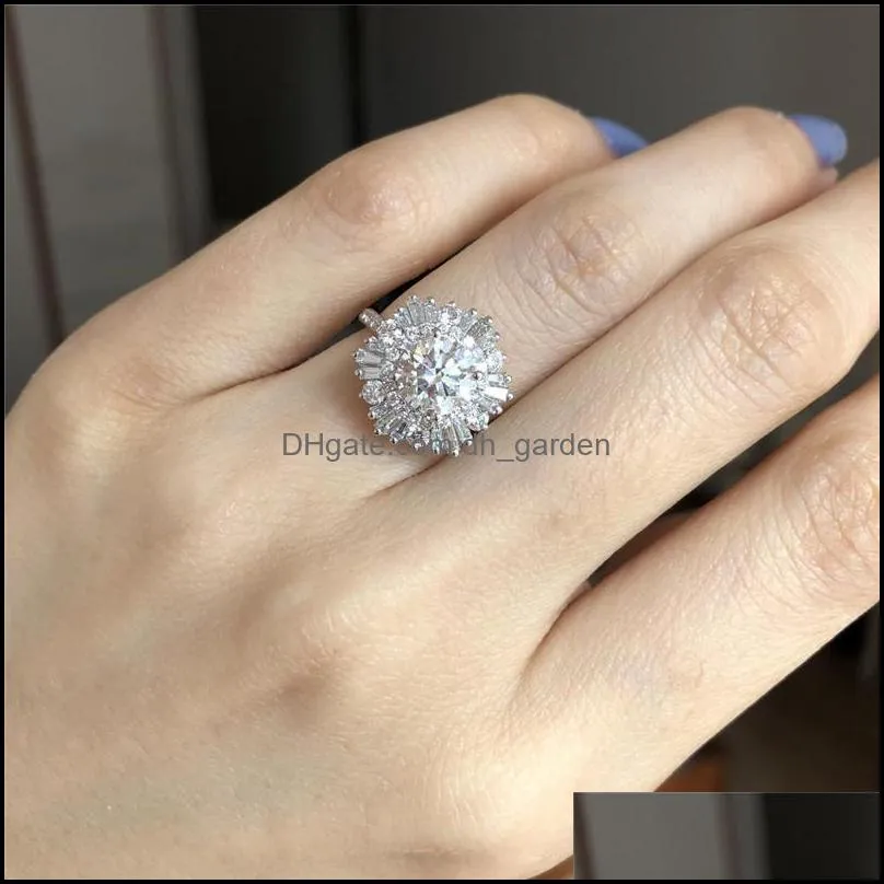 wedding rings huitan gorgeous flower design women brilliant geometric cubic zirconia fashion ring for marriage party jewelryweddingwedding