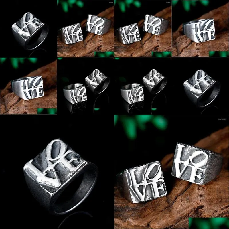 wedding rings stainless steel good quality love ring vintage hammer retro punk jewelry finger man engagement gift wholesale anelwedding