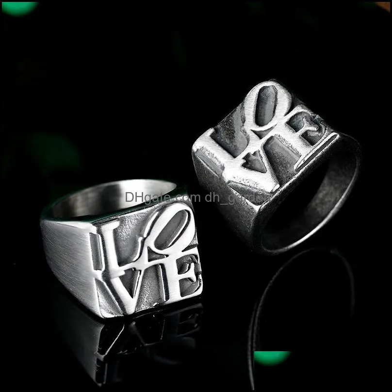 wedding rings stainless steel good quality love ring vintage hammer retro punk jewelry finger man engagement gift wholesale anelwedding