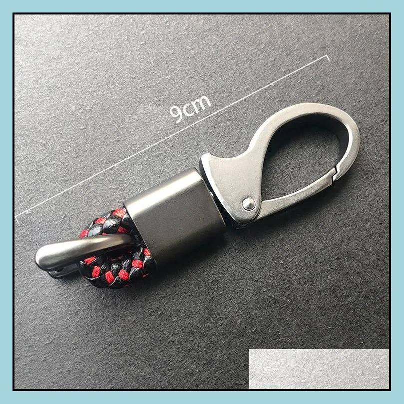 car keyrings holder key chain hand woven horseshoe buckle keychain keyring gift 4 colors