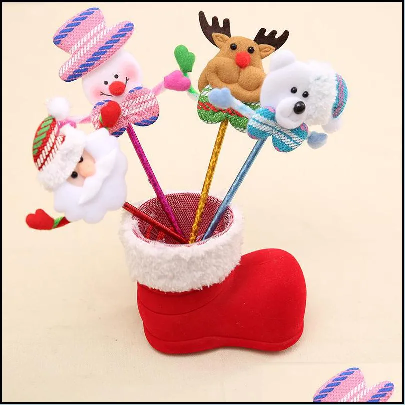 christmas cartoon pen santa claus/snowman/bear/elk xmas tree ornaments childrens gifts christmas decorations dhs