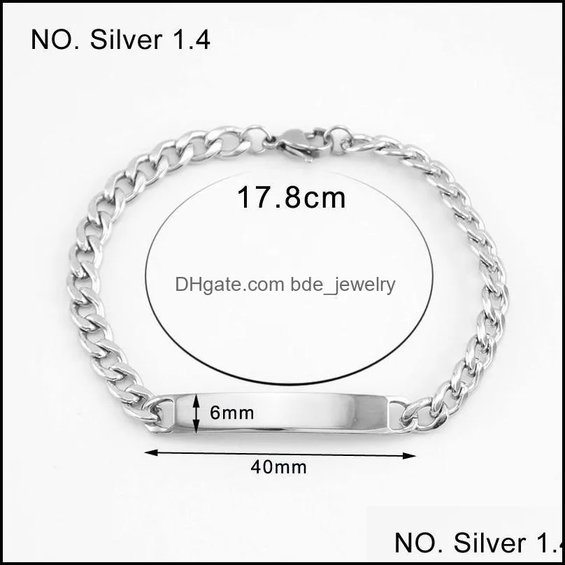 charm bracelets men curved piece fashion gold tone stainless steel couples jewelry id bangles for gift whosale1