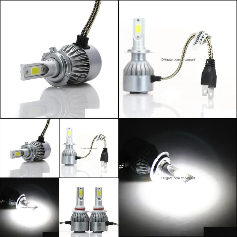 50 pair 12v 6000k h7 car led headlight h1 h3 h4 h11 h13 9006 9007 880 auto led bulb c6 automobiles headlamp fog lamp