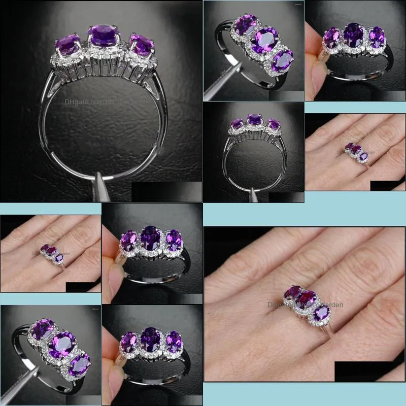 wedding rings trendy women jewelry charming purple oval heart crystal zircon stone luxury engagement party finger ring giftwedding