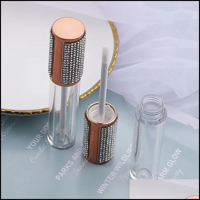 5ml diamond empty round lipgloss packing bottle tube clear plastic lip gloss bottles