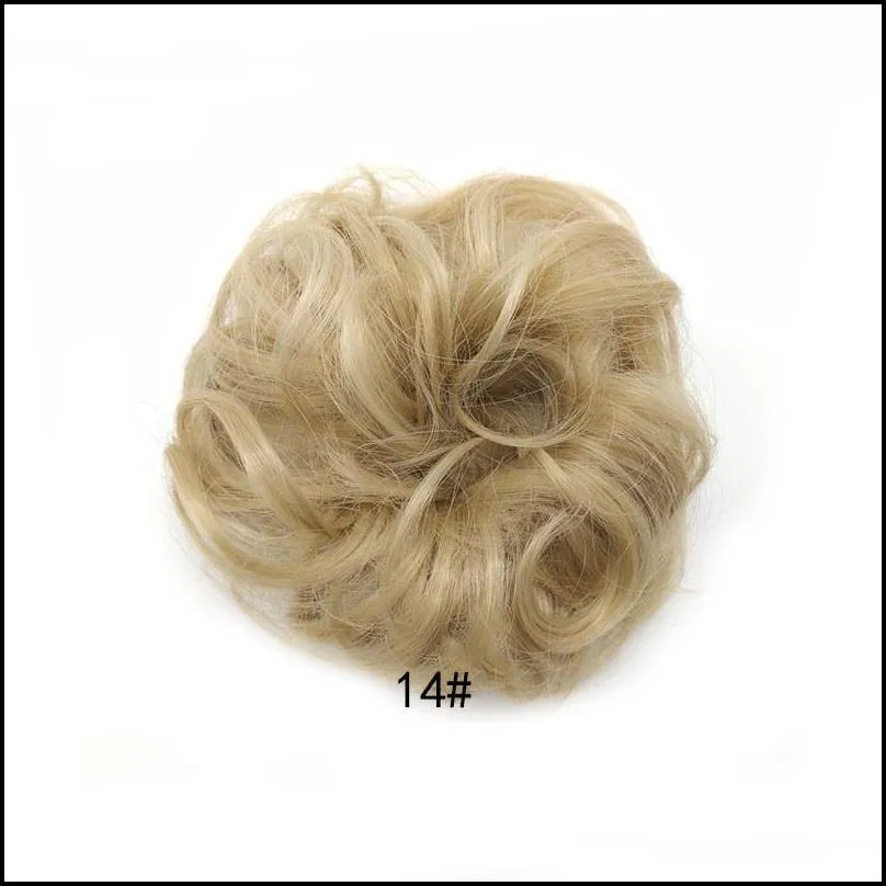 synthetic bun extensions curly messy elastic hair scrunchies elegant chignons piece for women and children