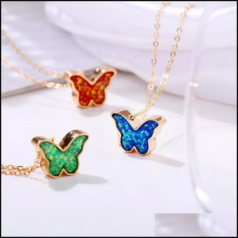 cute butterfly pendant necklace for women cocktail party statement street style korean fashion jewelry gifts