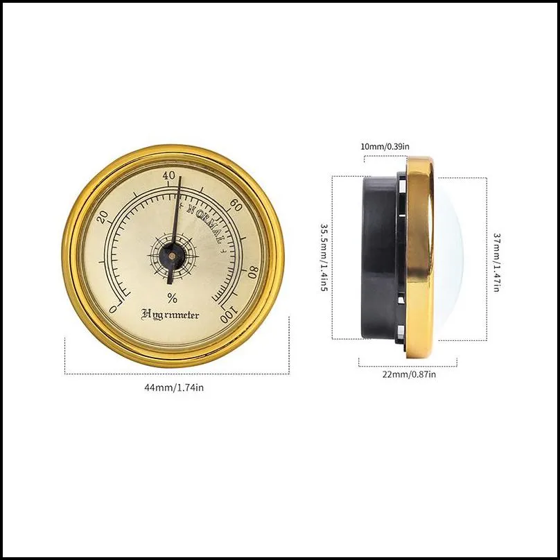 mini cigar hygrometer round moisture detector shaped plastic hygrometers for guitar tobacco piano file box accessories precision