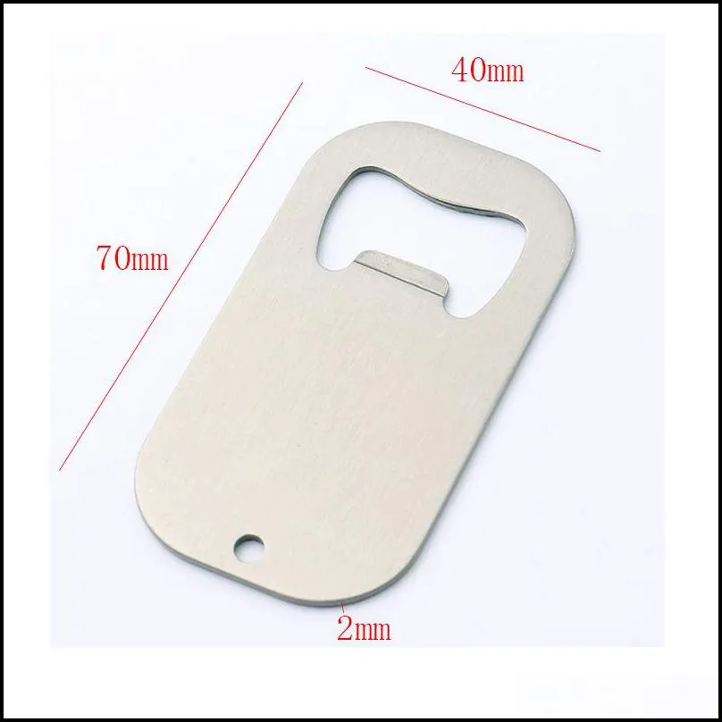 sublimation blank beer bottle opener heat transfer metal dog tag corkscrew diy creative gift