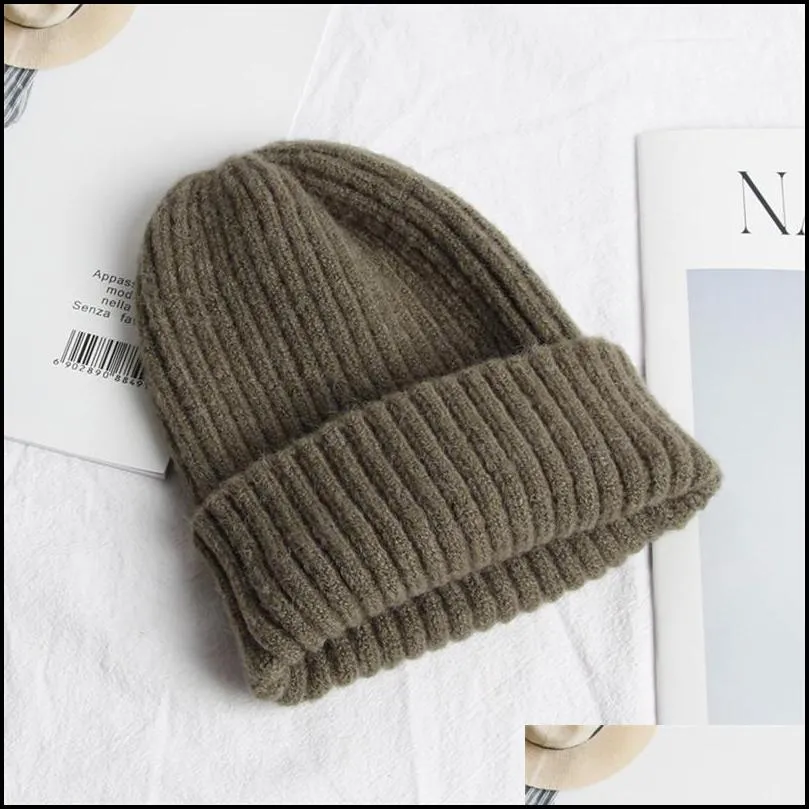 winter beanies thicken cap casua solid female fashion hats for women men warm pointed knitting caps