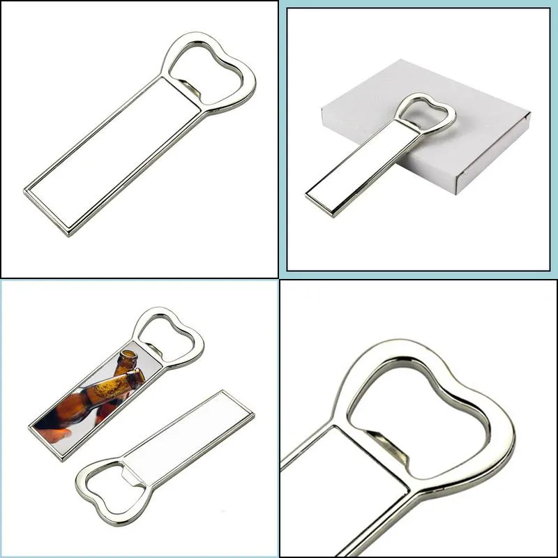 sublimation blank beer bottle opener fridge magnet heat transfer portable bar corkscrew household kitchen tools