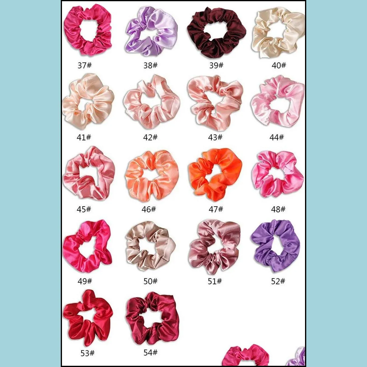 satin silk scrunchies women elastic rubber hair bands girls solid ponytail holder hairties rope hair accessories