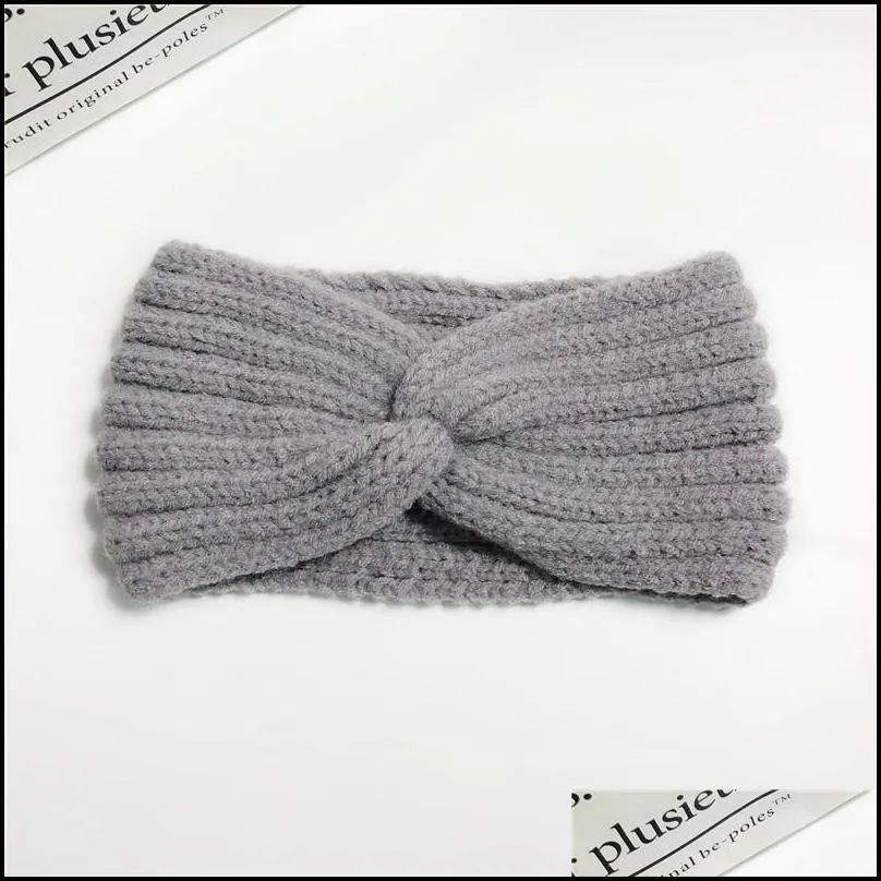 elastic wool knitted headbands winter ear warmer headband womenhead wrap hairband girls elegant hair band accessories
