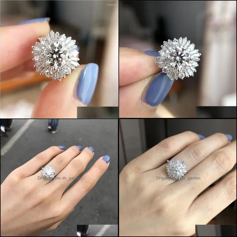 wedding rings huitan gorgeous flower design women brilliant geometric cubic zirconia fashion ring for marriage party jewelryweddingwedding