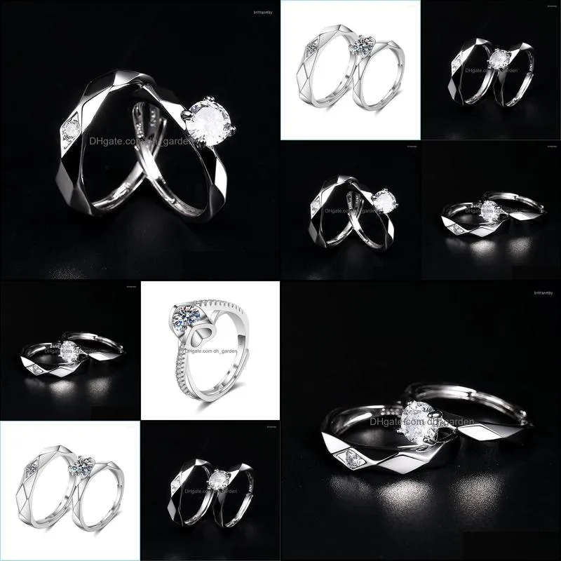 wedding rings 2pcs men womens set marriage ceremony graceful girls ring size adjustable jewellery