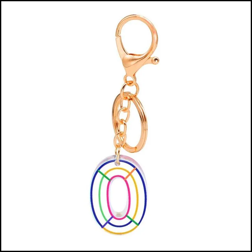 dhs women keychains 26 acrylic rainbow words handbag english letter keyring charms