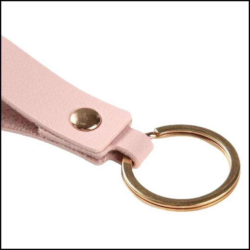 fashion pu leather keychain casual strap lanyard key chain waist wallet keychains car keyring keyholder jewelry gift
