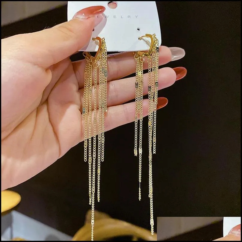 fashion long tassel crystal earrings for women bijoux luxury shiny gold color star dangle earring 15 styles