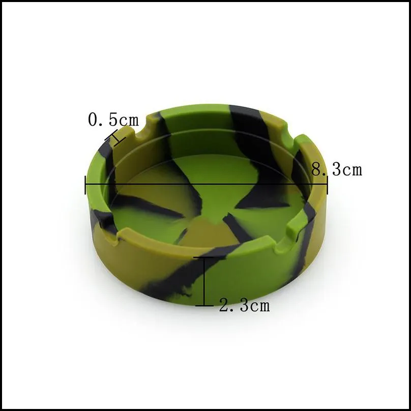 camouflage ashtray round silicone ash tray portable antiscalding cigarette holders reusable