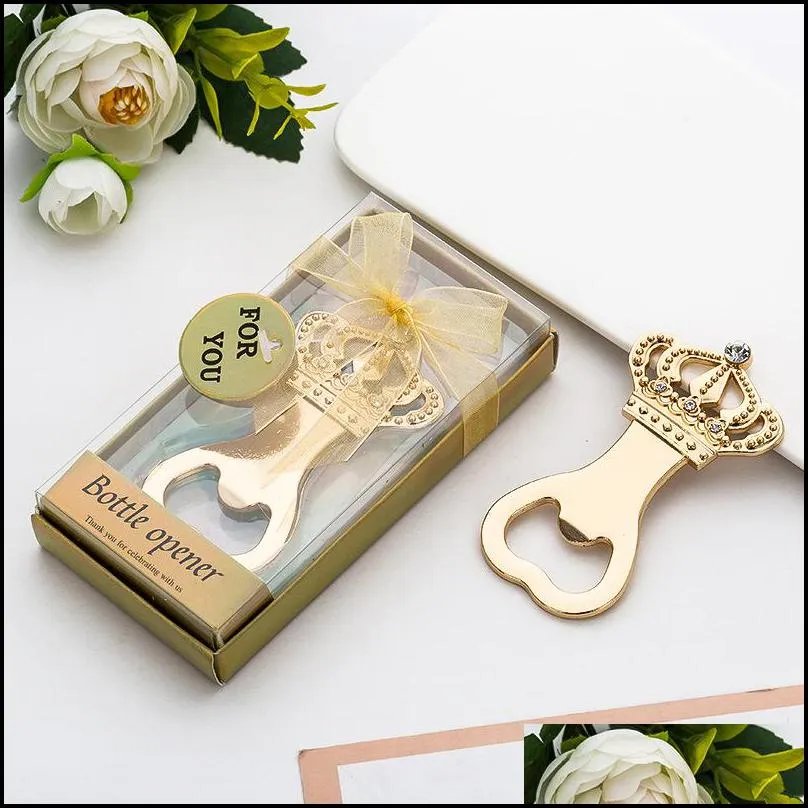 beer crown gold bottle opener creative wine beer openers european wedding supplies wedding gift favors dhs shipping