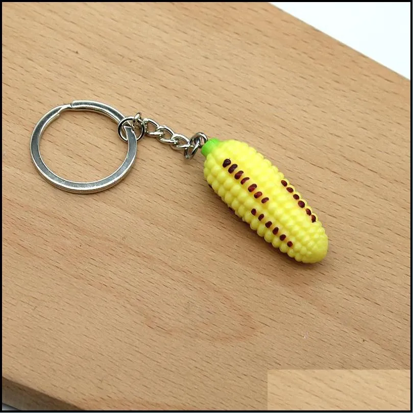 simulation vegetable keychain pendant party favor strawberry orange fruit keychains creative gifts key chain keyring