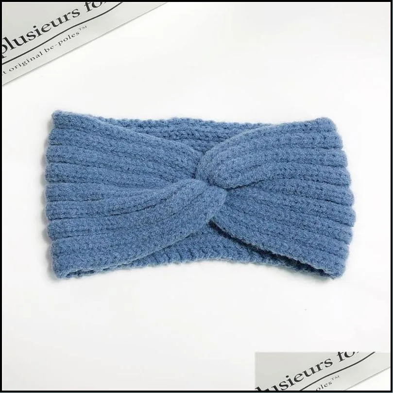 elastic wool knitted headbands winter ear warmer headband womenhead wrap hairband girls elegant hair band accessories