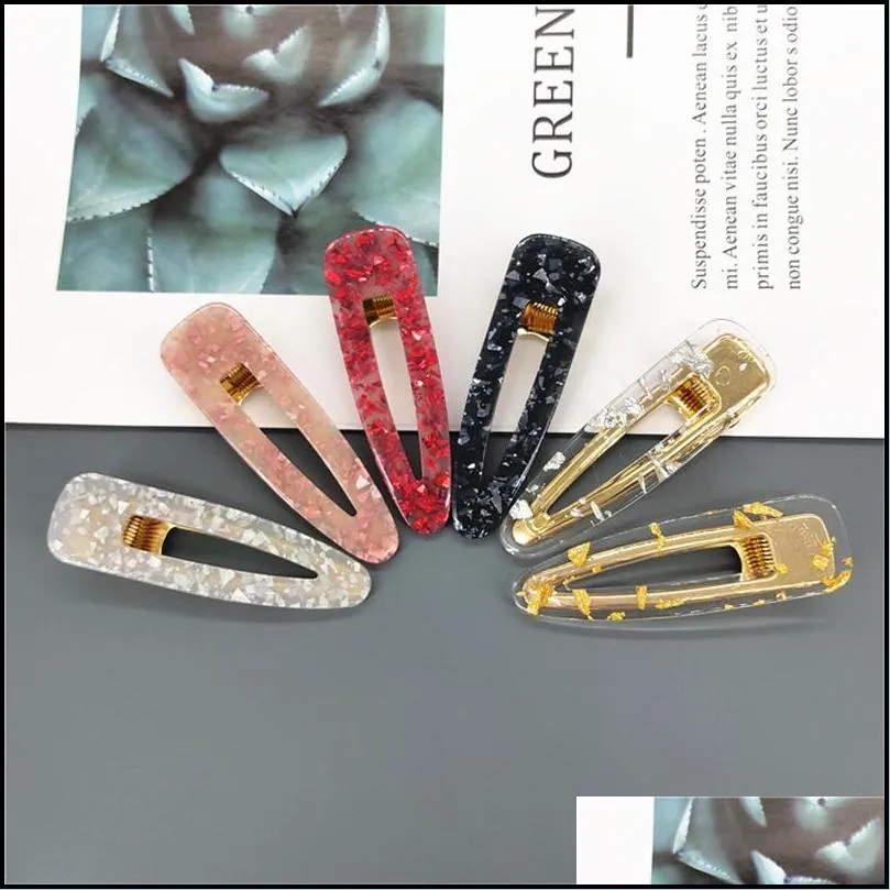 dhs acetate hairpins hair clips accessories for women fashion korean gold geometric girls hairgrip barrettes headwear jewelry